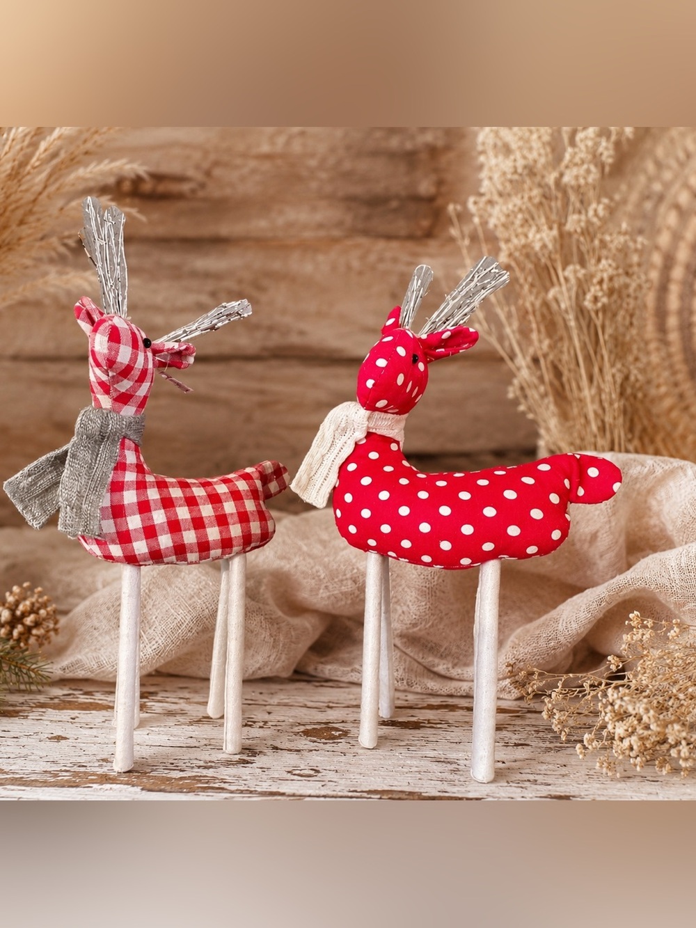 Reindeer‎ Christmas Standing Decorations Christmas Plush Figurines Home Decor 2
